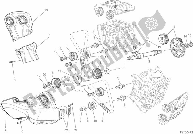 All parts for the Timing Belt of the Ducati Multistrada 1200 S GT 2013